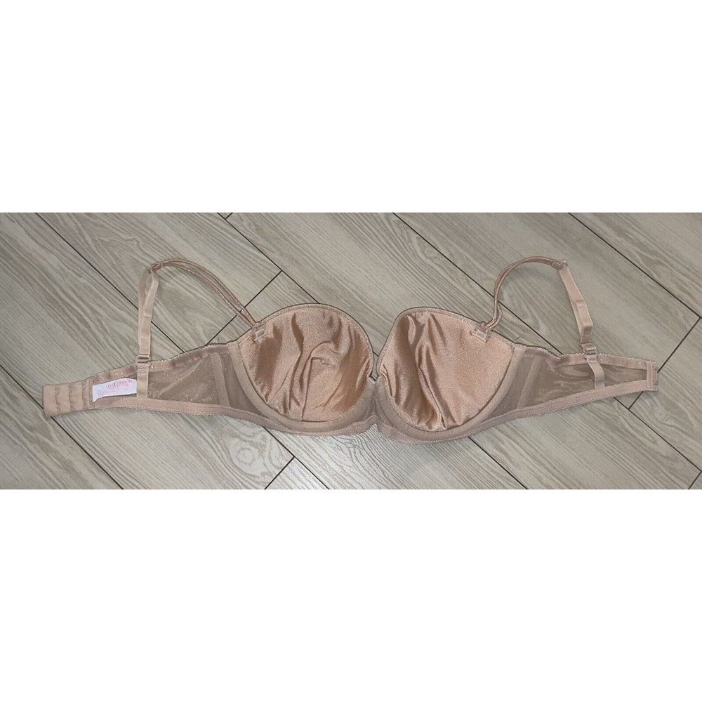 Lily of France 2101122 Strapless Multi Way Balconette Bra UW Shimmery 38C Beige - Picture 5 of 6